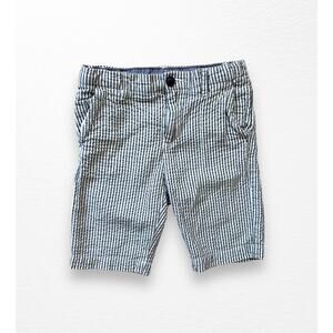 H&M Gray and White Seersucker Bermuda Shorts, Size 7/8